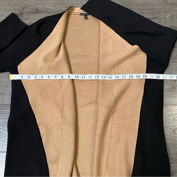 Eileen Fisher Silk & Organic Cotton Cascading Front Cardigan Black Reversible - Picture 14 of 14